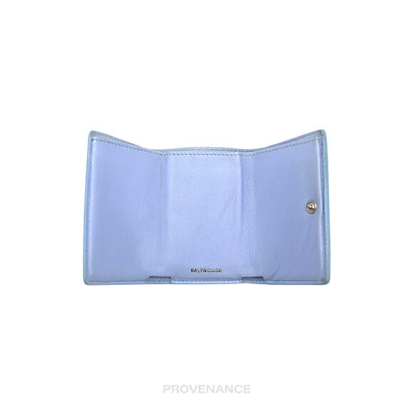 🔴 Balenciaga Papier Mini Card Wallet - Clouds Blue Leather - Picture 7 of 12